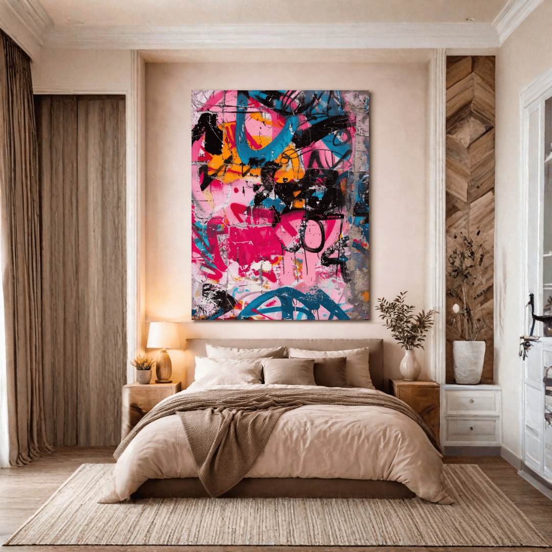 Abstract Graffiti Wall Art Canvas Painting - Memories InsiteABSTRACT GRAFFITI WALL ART CANVAS PAINTING - STRECHED